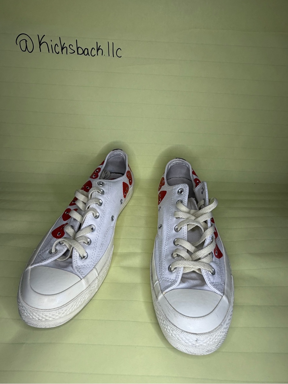 Converse CDG low white heart sneakers